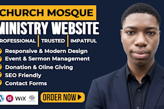 church website ministry website charity website donation website mosque website
