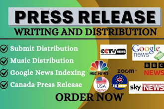 write and submit press release distribution, music, news canada, PR distribution