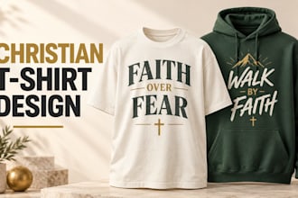 design christian t shirt graphics with bible verse typography