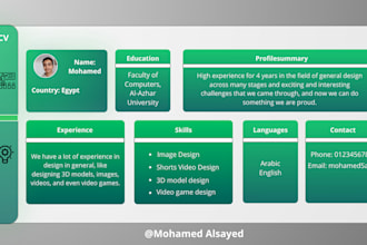 create a CV with a unique design and comfortable colors