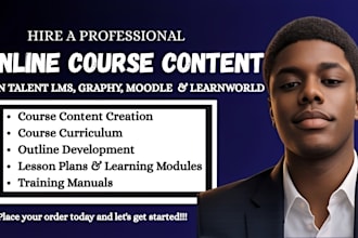 create course content on talentlms, learnworld, graphy, moodle and wordpress lms