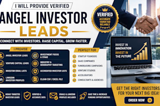 provide verified angel investor leads, investor email lists and vc contacts