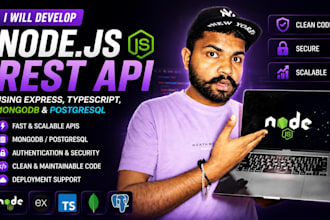develop node js rest API backend using express typescript mongodb postgre
