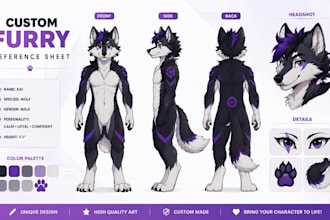 draw a custom furry character or original character design