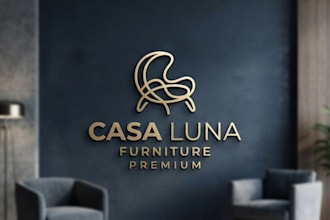 design a modern chair logo for your furniture brand