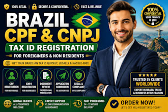 obtain brazil cpf or cnpj tax id for foreigners non residents fast and legally