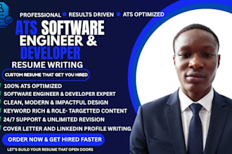 write your professional engineering resume, ats CV and cover letter