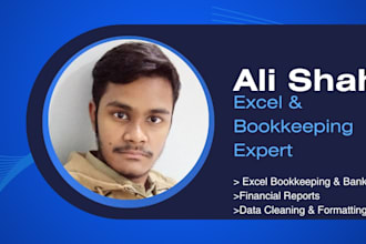 do excel bookkeeping, bank reconciliation, and data cleaning