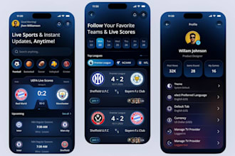build ai powered multi sports live score app for football, basketball and tennis