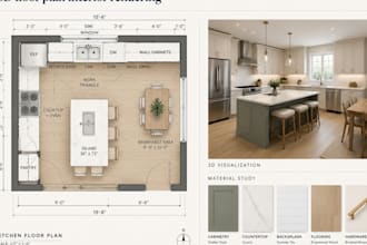 design kitchen remodeling renovation 3d floor plan interior rendering