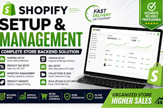 setup shopify shipping, product tax, inventory, vendors and product variants