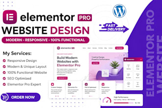 elementor, wordpress website with elementor pro, elementor website design