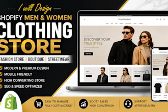 design a shopify men and women clothing store website