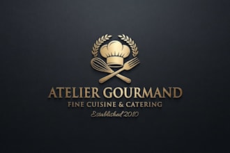 design a professional chef logo for your restaurant or food brand