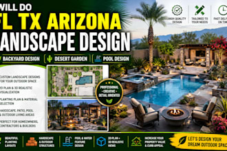 do fl tx arizona landscape design backyard design desert garden pool design