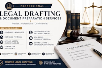 draft lawsuits, complaints, petitions, motions, appeals, mou, injunctions, nda
