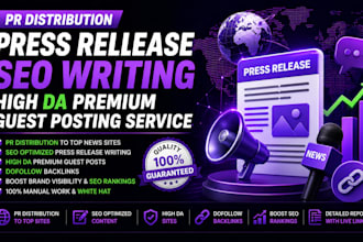 do pr distribution press release seo writing high da premium guest post service