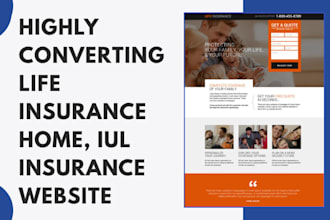 design highly converting life insurance home iul insurance website