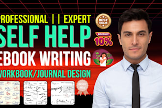 ghostwrite your self help ebook, mental health with workbook, and journal design
