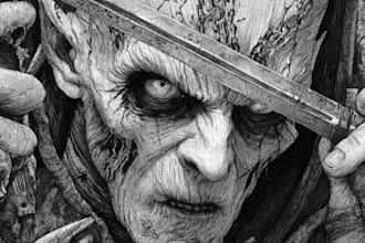 draw horror and dark fantasy illustrations