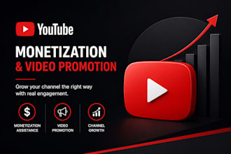 do you tube monetization, video promotion, shoutout and organic views