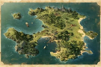 fantasy map illustration for dnd