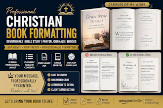 do christian book formatting, kindle formatting, christian ebook, prayer journal