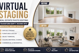do virtual staging,real estate photo editing and virtual furniture staging