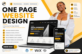 design one page website, lead capture page, wordpress landing page design