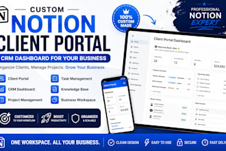 design custom notion template, dashboard, pages, and consultation