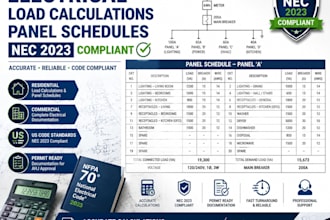 create electrical load calculations, panel schedules and nec compliant reports