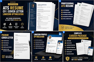 write an ats resume, CV, cover letter and optimize linkedln profile