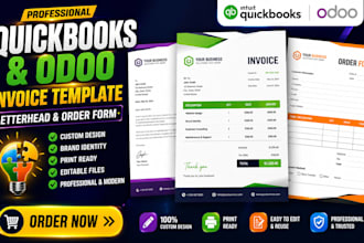 design quickbooks odoo invoice template brand identity letter heads order form