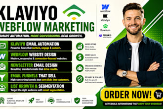 setup klaviyo webflow email marketing automation email funnels newsletter design