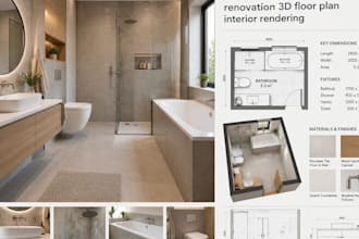 design bathroom remodeling renovation 3d floor plan interior rendering