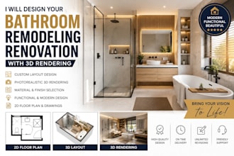 design your bathroom remodeling renovation with 3d rendering