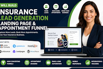 build insurance lead generation landing page and appointment funnel