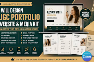 design a professional ugc portfolio website and media kit in canva