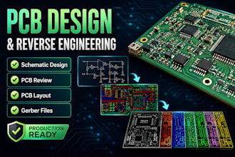 design pcb, create schematics,  pcb review, and reverse engineer circuit boards