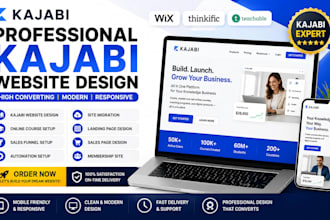 design kajabi website, kajabi course, landing, membership site