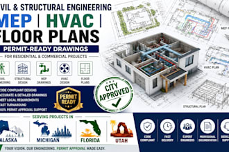civil, structural engineering mep hvac floor plan in alaska michigan florida ut