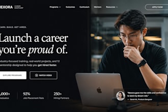 design squarespace career bootcamp certification website with enrollment
