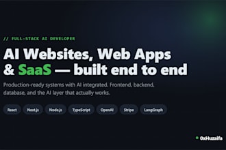 develop ai website, ai saas app and ai software as full stack developer