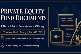 prepare private equity fund investor agreements as a US corporate lawyer