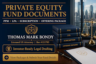 prepare private equity fund investor agreements as a US corporate lawyer