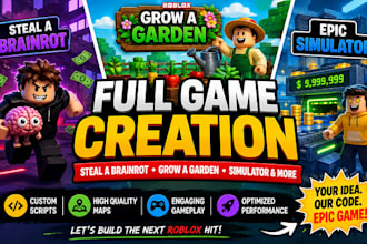 do roblox full game creation, steal a brainrot, grow a garden or simulator game