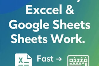 do data entry, excel work and google sheets