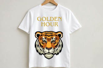 design a unique golden hour tiger t shirt