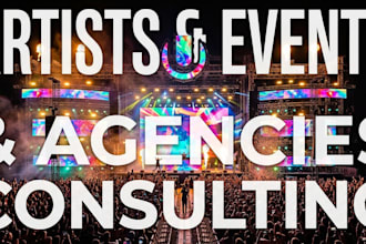 consult artists and event organizers to build their brand