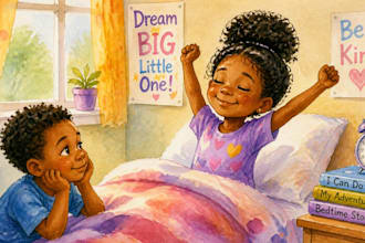 design african american children illustration